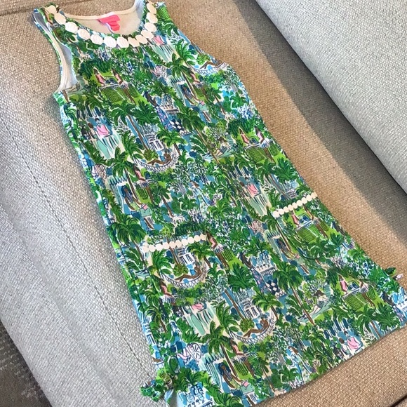 Lilly Pulitzer Other - Lilly Pulitzer classic shift dress, front pockets, side ties, XL (12/14)